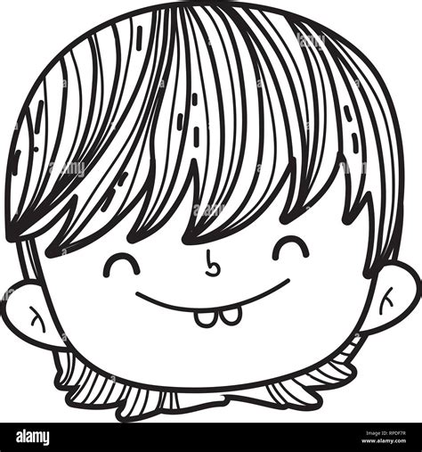 Cute Little Boy Head Character Stock Vector Image And Art Alamy
