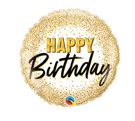 Happy Birthday Gold Glitter Dots Foil Balloon Love Of Character