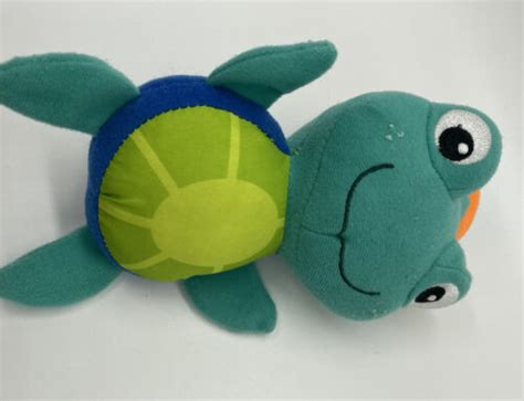 Baby Einstein Turtle Rattle Baby Plush Stuffed Animal Gym Toy Teal