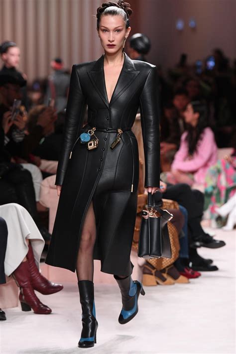 Bella Hadid walks the runway at Fendi fashion show - Leather Celebrities