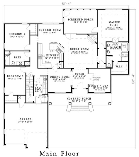 909 square feet total area : House Plan 62320 - with 2100 Sq Ft, 3 Bed, 2 Bath