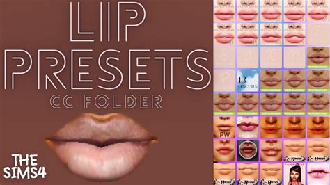 The Sims 4 Lip And Mouth Preset Cc Folder Mouth Sliders Lip Presets
