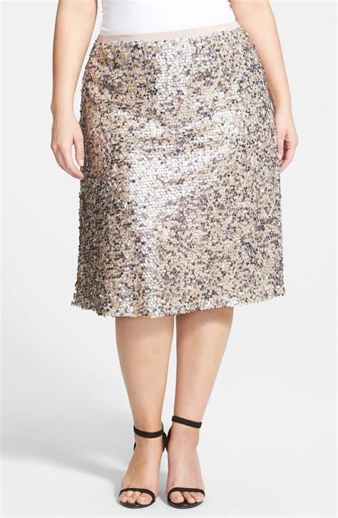 Dantelle Sequin Midi Skirt Plus Size Nordstrom