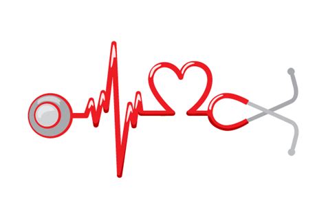 Horizontal Stethoscope That Creates A Heartbeat With A Heart Svg Cut
