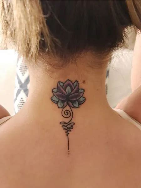 Lotus Flower Neck Tattoo Back Of Neck Tattoo Neck Tattoo Neck