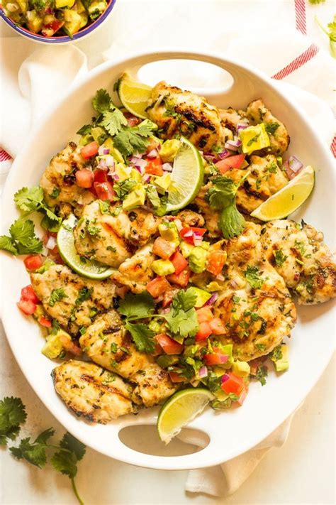 Directions combine all ingredients in bowl, mix well to coat all with lime juice and salt. 30 Minute Cilantro-Lime Chicken with Avocado Salsa ...