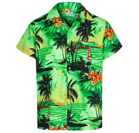 Da Uomo Camicia Hawaiana Aloha Party A Tema Camicia Vacanze Spiaggia