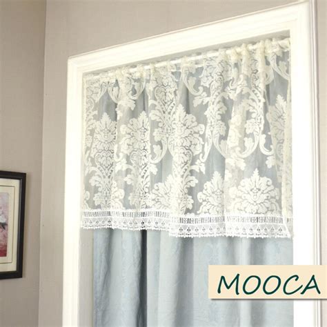 French curtains shabby chic curtains ikea curtains floral curtains rustic curtains curtains living velvet curtains white curtains kitchen this beautiful 14 point lace curtain pattern of dragonflies and flowers is an exceptional example of the victorian fixation with flowers and insects in. Floral white lace curtain short kitchen curtain -in ...