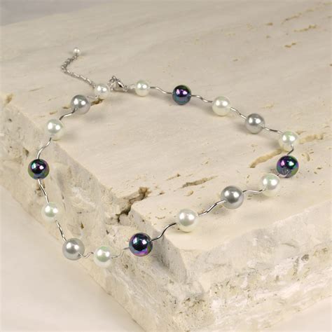 Silver Necklace With Pearls
