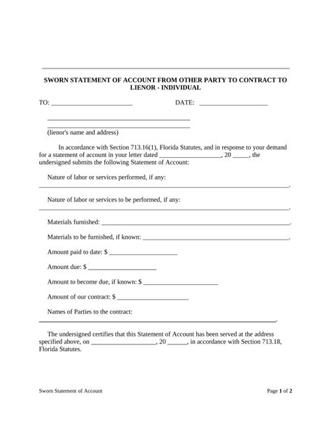 Sworn Statement Account Form Fill Out And Sign Printable Pdf Template