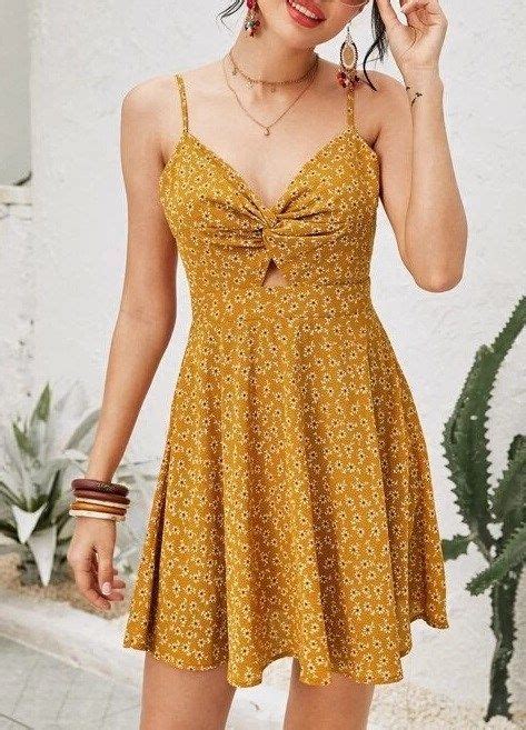 Yellow Summer Mini Dresses For Women Cute Short Yellow Dresses For