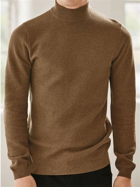 Brown Pure Cotton High Neck Jumper Size Small To Medium
