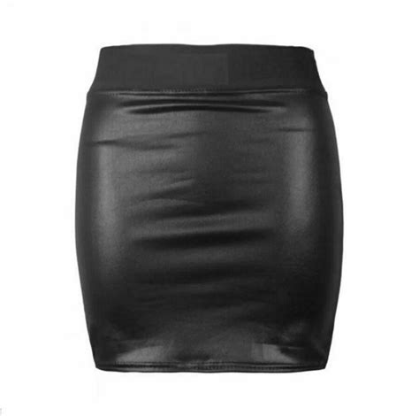 Women Ladies New Wet Look Legging Mini Skirt Plus Size Office Skirt 8 26 T Shirt Ebay