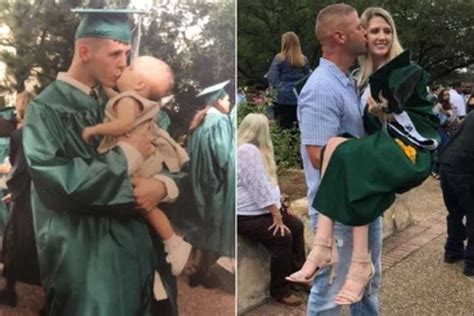 Father Daughter Duo Recreate Dad S Graduation Picture On Her Big Day 18 Years Later
