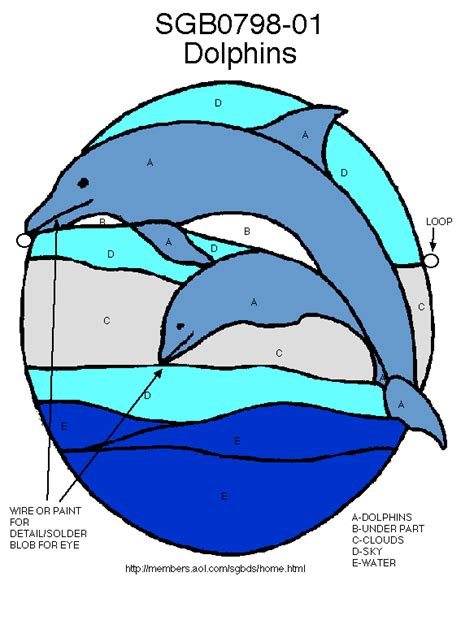Dolphin Stained Glass Pattern Stained Glass Pattern Club