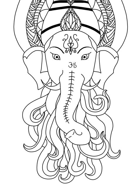 Hindu Gods Pencil Coloring Pages