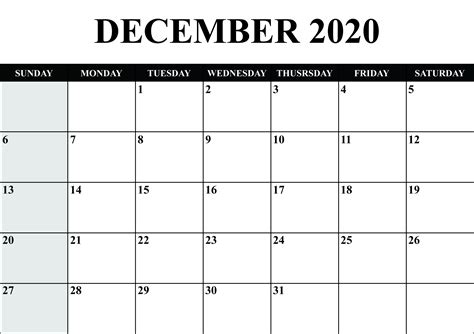 Printable Calendar Template 2020 Printable Template Calendar
