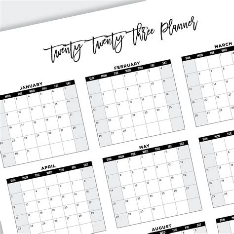 Planner Calendar 2023 Printable Printable Blank World