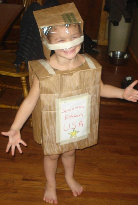 this is a costume made from brown paper bags spaceman ethan easy to make space suit paperbag