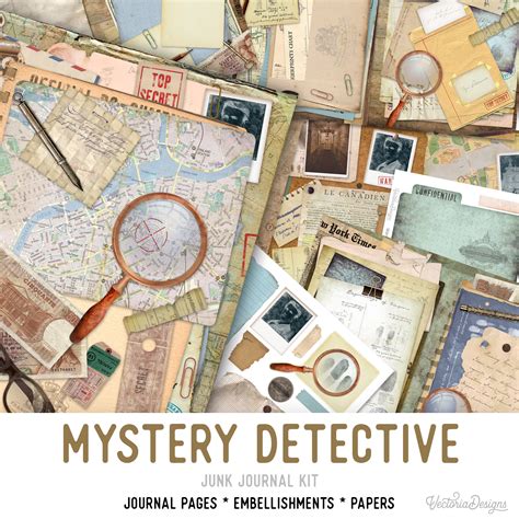 Mystery Detective Junk Journal Kit Printable Junk Journal Kit