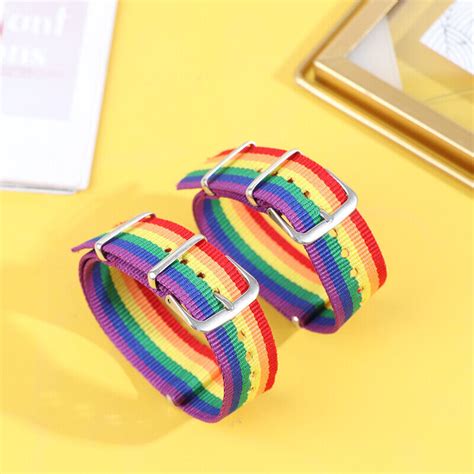 2pcs Rainbow Lesbians Gays Bisexuals Transgender Woven Couple Rainbow Bracelet Ebay