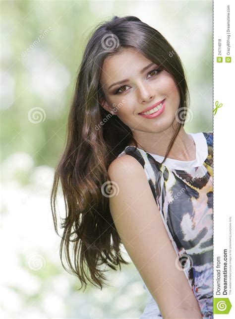 Beautiful Woman On Natural Background Stock Photo Image