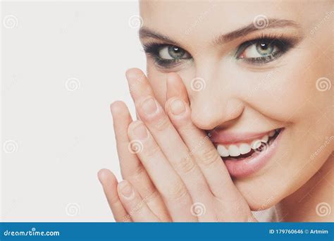 Beautiful Woman Face Close Up Girl Smiling Stock Photo Image Of Girl