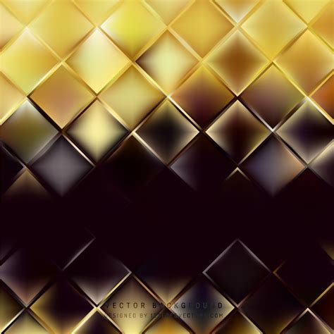 Abstract Black Gold Square Background Pattern