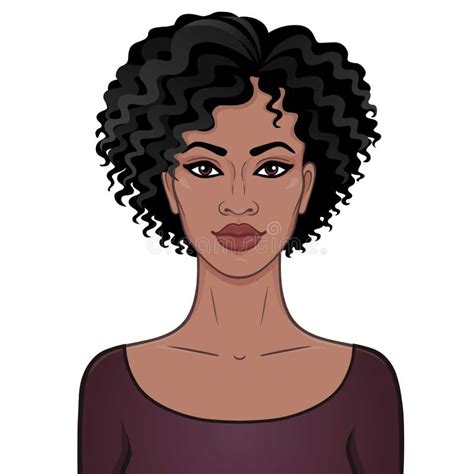 Animation Portrait Young African Woman Stock Illustrations 497