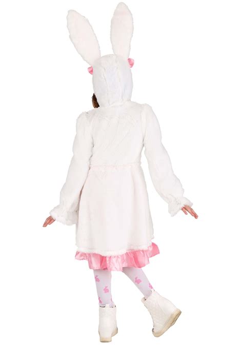 Fuzzy White Rabbit Costume For Girls