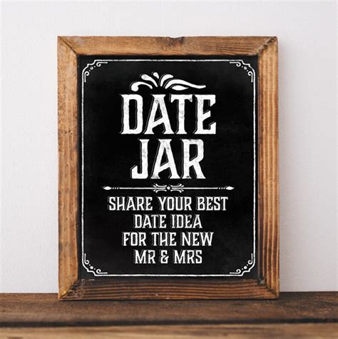 Wedding Chalkboard Sign Printable Wedding Date Jar Sign Etsy