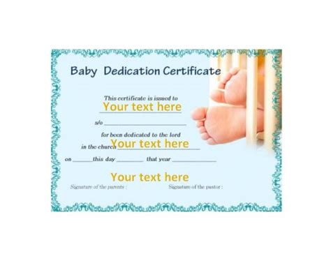 50 Free Baby Dedication Certificate Templates Printabletemplates