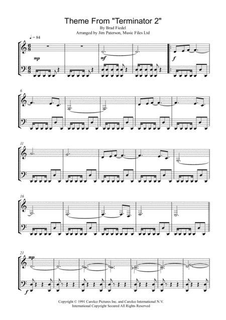 Terminator 2 Theme For Piano Free Music Sheet