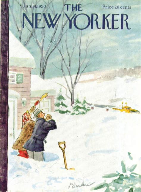 New Yorker Cover Perry Barlow Couple Shouting To Passing Snowplow 114