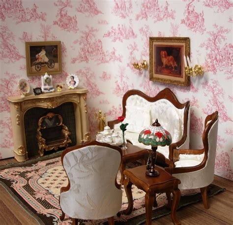 Amandas Decorated Victorian Parlorliving Room Dollhouse Miniature