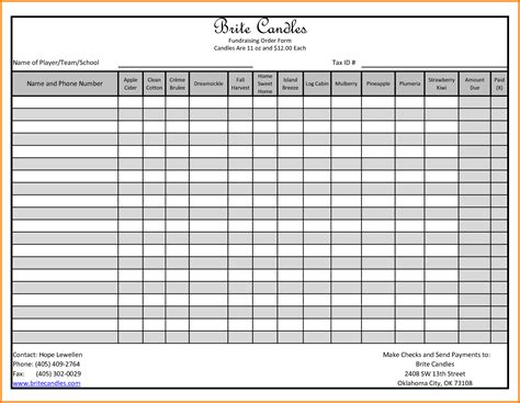 Fundraiser Order Form Template Excel | Fundraising order form, Order form template, Order form 
