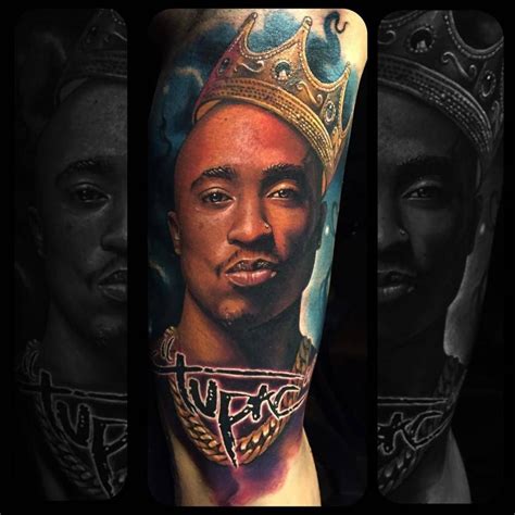 Realistic Tupac Portrait Tattoo On The Right Upper Arm Tupac Tattoo