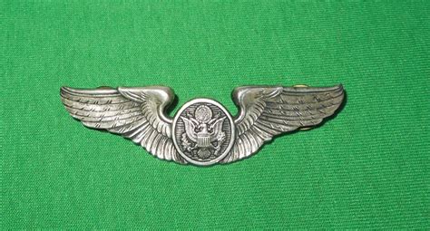 Antique Ww2 Era Usaaf Usaf 3 Aircrew Wings Badge Pin Sterling Silver