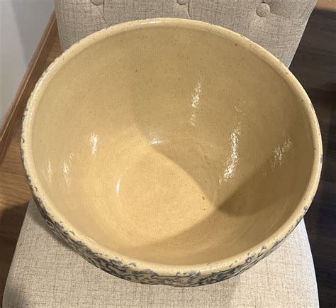 Robinson Ransbottom Roseville Spongeware Pottery 700 Mixing Bowl 14” 8