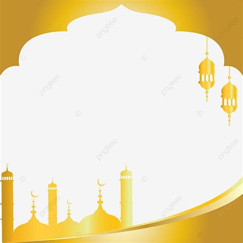 Masjid Islamic Mosque Vector Design Images Islamic Golden Frame With