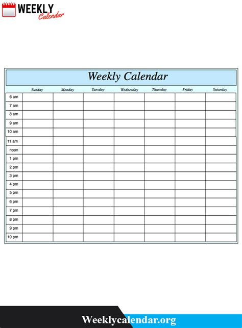 Free Blank Printable Weekly Calendar 2020 Template In Pdf Weekly Calendar