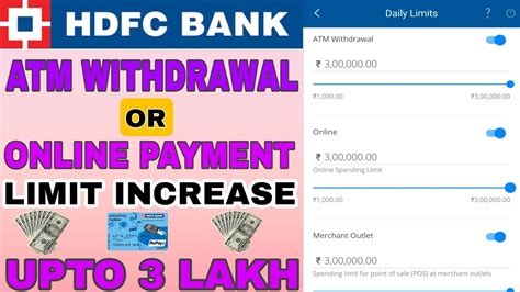 Hdfc Bank Atm Card Cash Withdrawal Limit Increase Atm Card Ka Limit