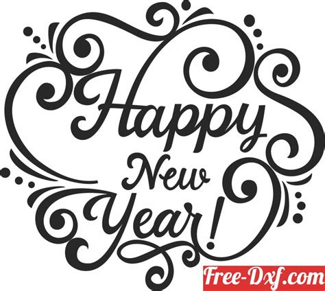 Download Happy New Year Wall Sign Y8pch High Quality Free Dxf Fil