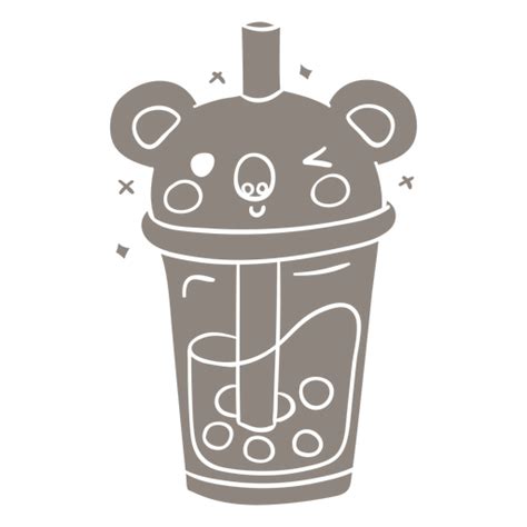 koala boba tea cut out png and svg design for t shirts