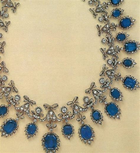 Glorious Edwardian Sapphire And Diamond Necklace Via Jewels Of The Gilded