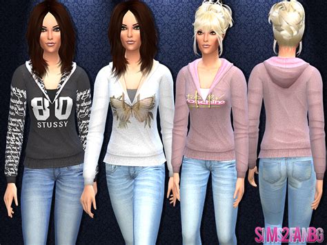 The Sims Resource 15 Female Hoodie Sweatshirt