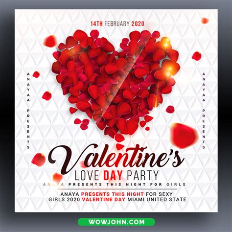 Valentines Day Heart Flyer Psd Template Design Free Psd Templates