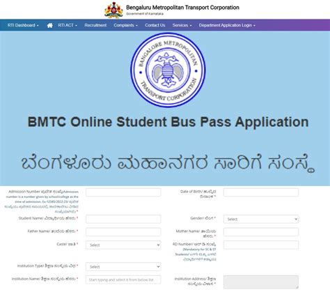 My Bmtc Bus Pass Online Application 2023 Student