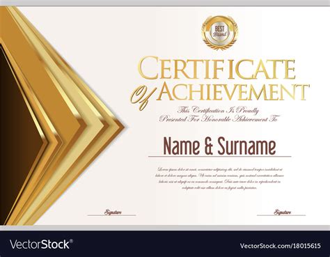 Certificate Or Diploma Design Template Royalty Free Vector