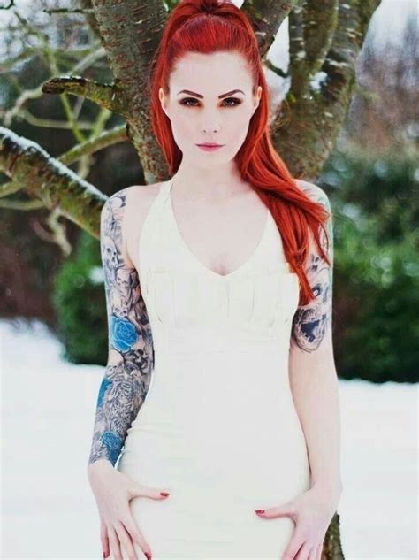 Pin By Charlie Ward On More Hotness Girl Tattoos Redhead Girl Tattoed Girls
